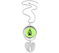 no/no Pendentif Miséricordieux Sauveur Bonté Tolérant Ailes d'ange Rotation Collier Bijoux, M