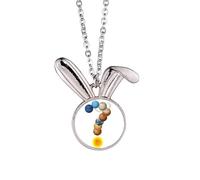 no/no Permutation Combinaison Planétaire Question Marques Lapin Collier Pendentif Lapin Animal Bijoux Cadeau