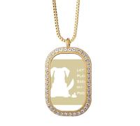 no/no Playful en retriever plays poop Collier pendentif diamant cristal doré