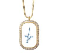 no/no Positive Optistic Beautiful Lucky Stars Collier Pendentif Diamant Cristal Doré