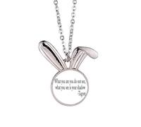 no/no Qoutes Collier avec pendentif en forme de lapin avec inscription « Famous People Healing Can Not See The Shadow »