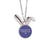 no/no Qoutes Collier avec pendentif en forme de lapin avec inscription « Famous People Healing Who Lead Me Like Fate »