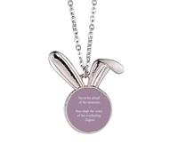 no/no Qoutes Collier avec pendentif en forme de lapin avec inscription « Healing Sentences Living Good Happiness »