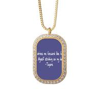 no/no Qoutes Famous People Healing Who Lead Me Like Fate Collier avec pendentif en cristal de diamant Doré