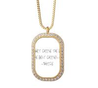 no/no Qoutes Healing Sentences Best Choose Me Collier avec pendentif en cristal de diamant Doré