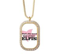 no/no Question Humour Bad Selfish Collier Pendentif Diamant Cristal Doré