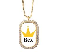 no/no Rex Authority King Commander Kether Collier avec pendentif en cristal de diamant Doré