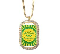 no/no Rio Brazil Carnaval Passion Collier Pendentif Diamant Cristal Doré