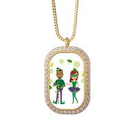 no/no Rio Brazil Collier avec pendentif en cristal doré pour les amoureux du carnaval