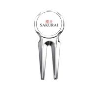 no/no Shkurai Japaness City Name Red Sun Flag Outil de divot de golf Outil de réparation de balle de golf