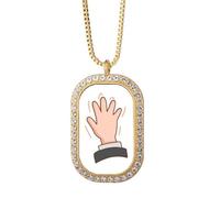 no/no Shudder Tremble Alm Collier avec pendentif en cristal doré