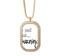 no/no Small Like Burning Collier avec pendentif en forme de diamant Doré
