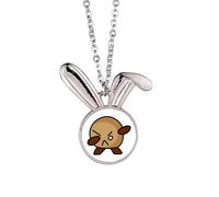 no/no St Wood Collier avec pendentif en forme de lapin Art déco