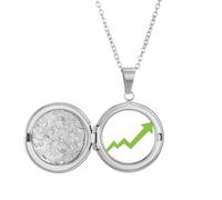 no/no Stock Securities Bull Market Rise Make My Good Luck Médaillon Collier Tenir Image Bijoux Cadeau d'anniversaire