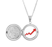 no/no Stock Securities Bull Market Rise Make My Good Luck Médaillon Collier Tenir Image Bijoux Cadeau d'anniversaire