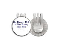 no/no The Biggest Risk Is Not Taking Any Risk Marqueur de balle de golf Clip magnétique en émail pour chapeau
