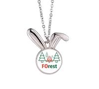 no/no Tree Life Rest Collier avec pendentif lapin art déco