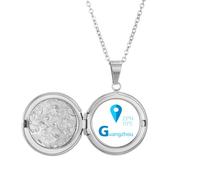 no/no Zhou Géographie Coordonnées Voyage Médaillon Collier pour Image Bijoux Cadeau d'anniversaire