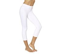 No Nonsense Legging Capri Classique en Jean avec Poches Pantalons, Blanc, L Femme