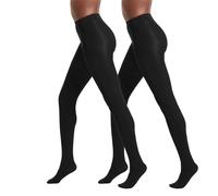 No Nonsense Collants pour femme super opaques et doux, taille haute, 90 deniers, noir/noir, Medium