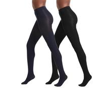 No Nonsense Super-Opaque Control-Top Tights Collants, 90 deniers, Noir/Bleu Marine, M Femme