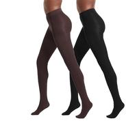 No Nonsense Collants Super Opaques, 90 deniers, Noir/Marron Espresso, XL (Lot de 2) Femme