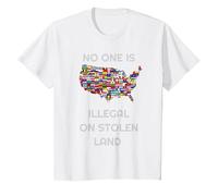 « No One is Illegal on Stolen Land » pour Femmes, Hommes, Immigrants T-Shirt, Enfant, Blanc, 3 Ans