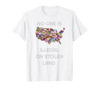 « No One is Illegal on Stolen Land » pour Femmes, Hommes, Immigrants T-Shirt, Homme, Blanc, XL