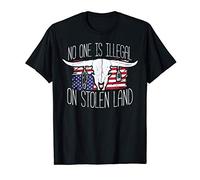 No One is Illegal On Stolen Land Shirt Skull Native American T-Shirt