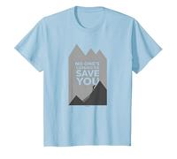No Ones Coming to Save You Motivational Mountain Climbber T-Shirt, Enfant, Bleu Céleste, 4 Ans