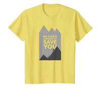 No Ones Coming to Save You Motivational Mountain Climbber T-Shirt, Enfant, Citron, 3 Ans