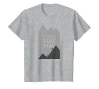 No Ones Coming to Save You Motivational Mountain Climbber T-Shirt, Enfant, Gris Chiné, 6 Ans