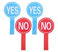 No Paddle Lot de 4 pagaies de vote pour salle de classe Oui ou non Pagaies de réponse Mini tableaux blancs Tableau de jugement pour enseignant pratique en salle de classe Fournitures d'événement