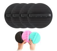 No-Pain Exfoliating Bath Scrubber Glove, Rubber Shower Scrubber，4Black