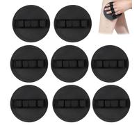 No-Pain Exfoliating Bath Scrubber Pads,Gentle Body Scrub,Exfoliating Pads with Secure Elastic Loops, Gently Exfoliate, Unclog Pores, Reveal Brighter Skin, Durable Rubber, Easy to Rinse, Reusable，8pc