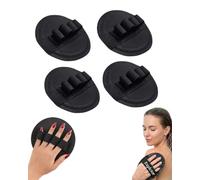 No-Pain Exfoliating Bath Scrubber Pads Rubber Body Scrub Shower Glove | Textured Dead Skin Remover Reusable Exfoliator Mitt Professional Five-Finger Wash Sponge for Women(4pcs)