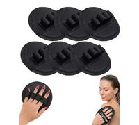 No-Pain Exfoliating Bath Scrubber Pads Rubber Body Scrub Shower Glove | Textured Dead Skin Remover Reusable Exfoliator Mitt Professional Five-Finger Wash Sponge for Women(6pcs)