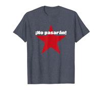 No Pasaran - Vous ne passerez Pas l'anarchie. T-Shirt, Homme, Bleu Chiné, 5XL