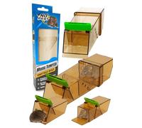 NO PEST. Lot de 3 pièges à souris vivants réutilisables - Piège à souris vivants transparents avec mécanisme de trappe