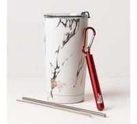 No + Plastic Waste Gobelet isotherme double paroi 600 ml avec couvercle double fonction - Tasse isotherme à café à emporter en acier inoxydable sans BPA, anti-goutte, boissons froides et chaudes.