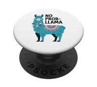 No Prob-Llama Christmas Winter Holiday Animal Enthusiast PopSockets PopGrip Adhésif