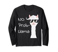 No Prob-Llama Funny Llama Pun Lunettes de Soleil Cool Animal Drama Manche Longue