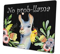 No Prob-Llama Tapis de souris amusant avec citation florale - Accessoires de bureau pour femmes et enseignants - Excellente idée cadeau