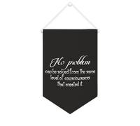No Problem Can Be Solved from The same Level of Consciousness That Created It Bannière en toile de 25,4 x 38,1 cm à suspendre au mur de motivation pour décoration murale pour chambre à coucher