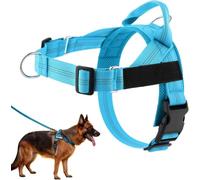 No Pull Adjustable Dog Harness Cordless Breathable (Blue, M)