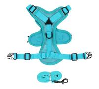No Pull Dog Harness and Leash Set - Adjustable Pet Vest for Small Cats(SKY BLUE,M)