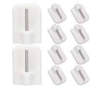 No Punch Crochet mural, blanc, petit crochet mural, blanc auto-adhésif pour la maison - Crochets modernes et élégants pour chambre d'enfant, cuisine, salon, salle de bain et chambre à coucher