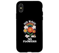 No Rain No Flowers | Arc-en-Ciel Nature | Motivation Coque pour iPhone X/XS