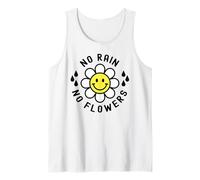 No Rain No Flowers Happy Smile Face Daisy Flower Tee Débardeur