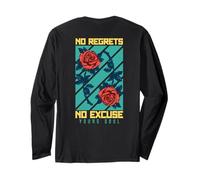 No Regrets Flower Backprint - Aesthetic Edgy Streetwear Manche Longue